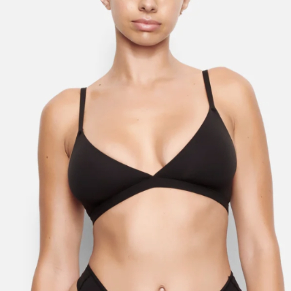 SKIMS NWT Size S Triangle Fits Everyone Bralette Onyx